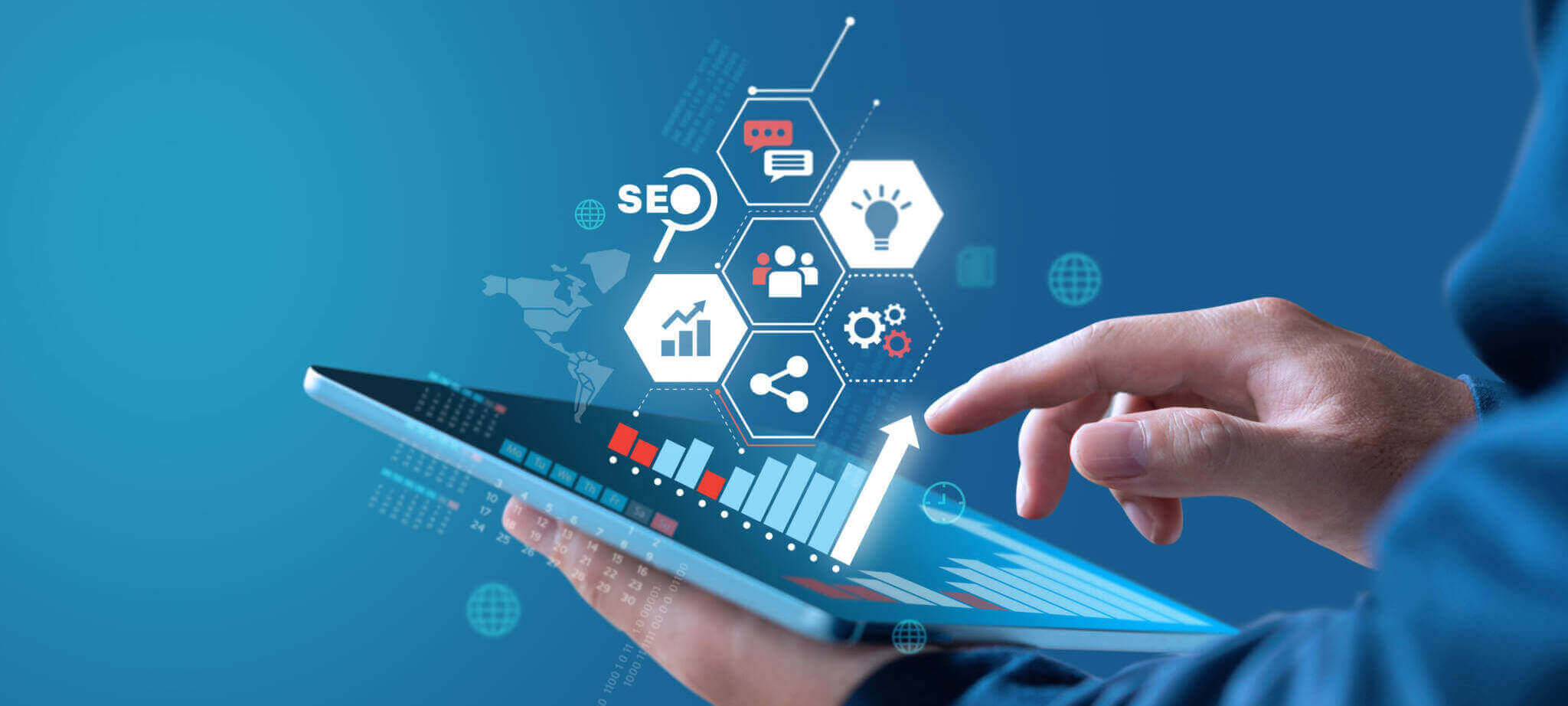 Businessman Show Growth Graph Of Earning With Digital Marketing