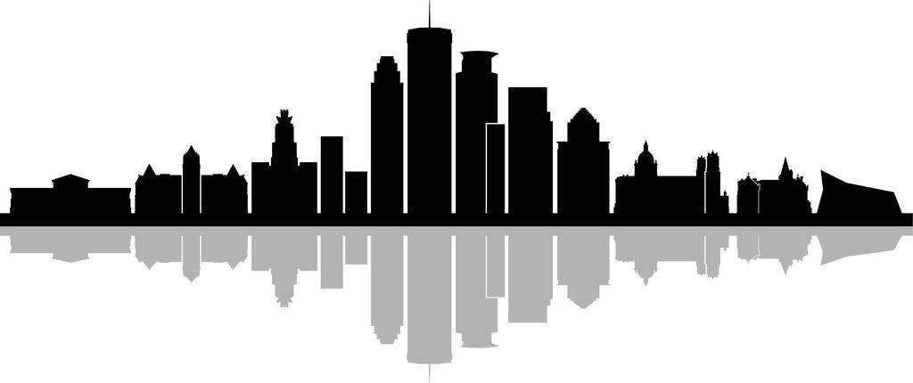Minneapolis City Minnesota Skyline Silhouette Cityscape Vector